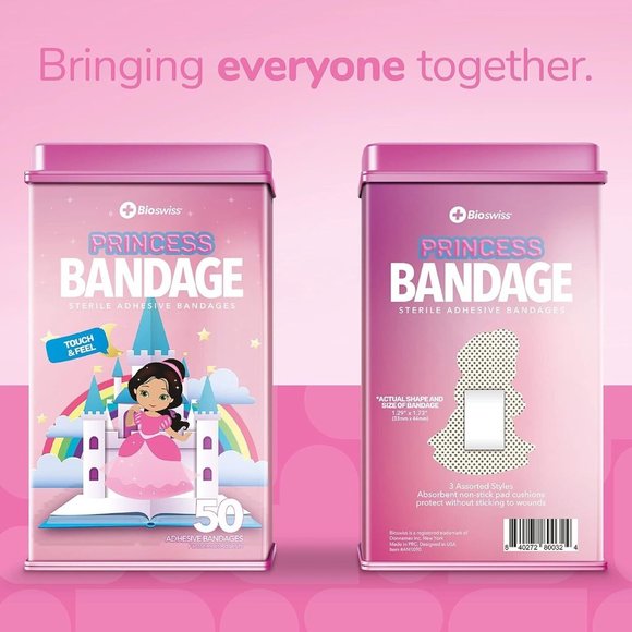 BioSwiss Bandages Princess Shaped Self Adhesive Bandage, Latex Free 50 COUNT - Picture 7 of 8